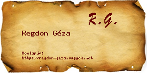 Regdon Géza névjegykártya
