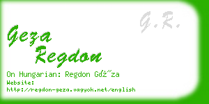 geza regdon business card